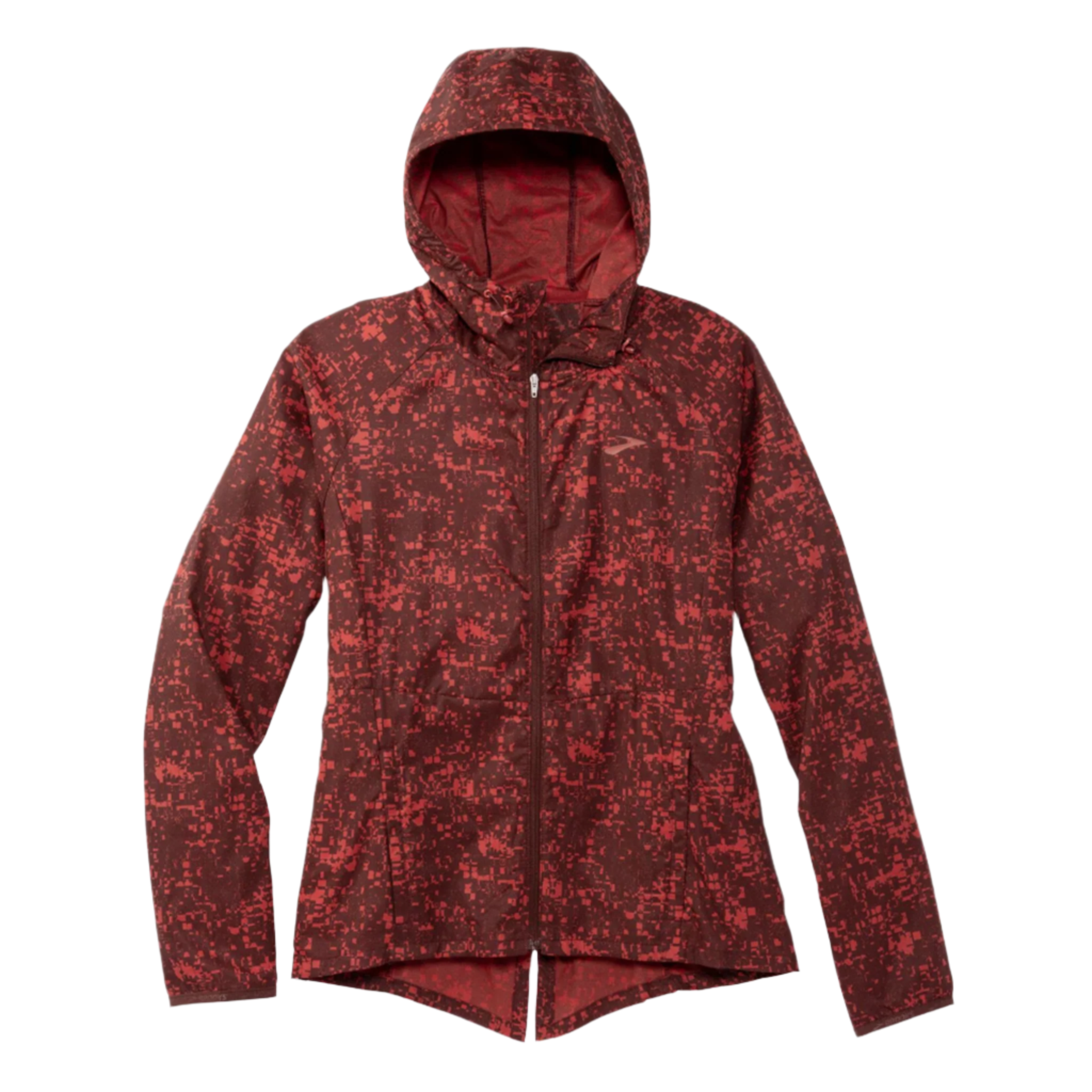 BrooksWomensCanopyJacketRunRaisinGlitchPrint