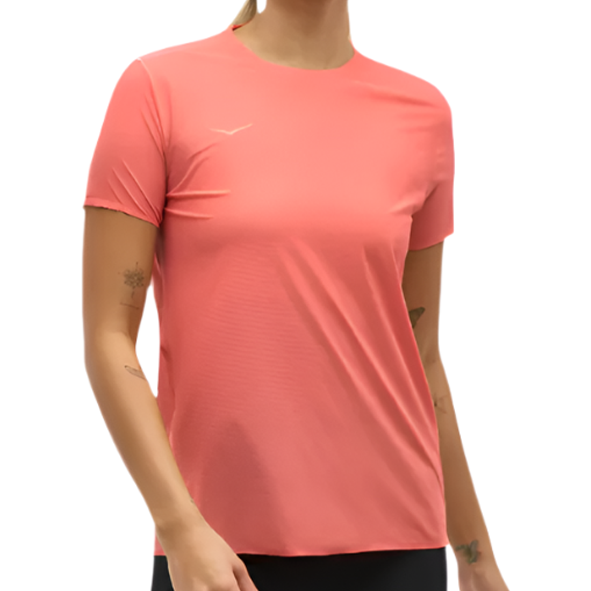 HokaWomensAiroliteRunShortSleeve-Grapefruit
