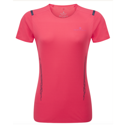 RonHill Womens Tech Race S/S Tee - Sunset/ Razzmatazz