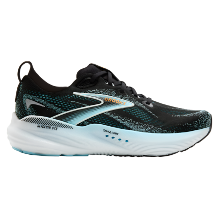 Brooks Mens Glycerin GTS 22 - Black/Atomizer/Blazing Orange - Stability - AW25